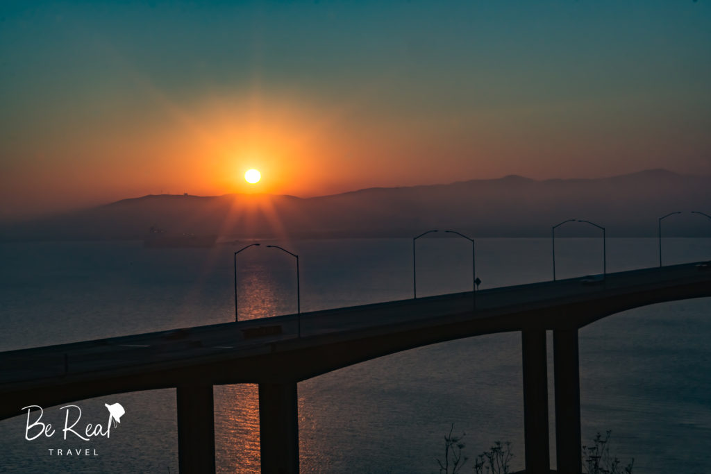 Sunrise at Benicia Martinez Bridge, California