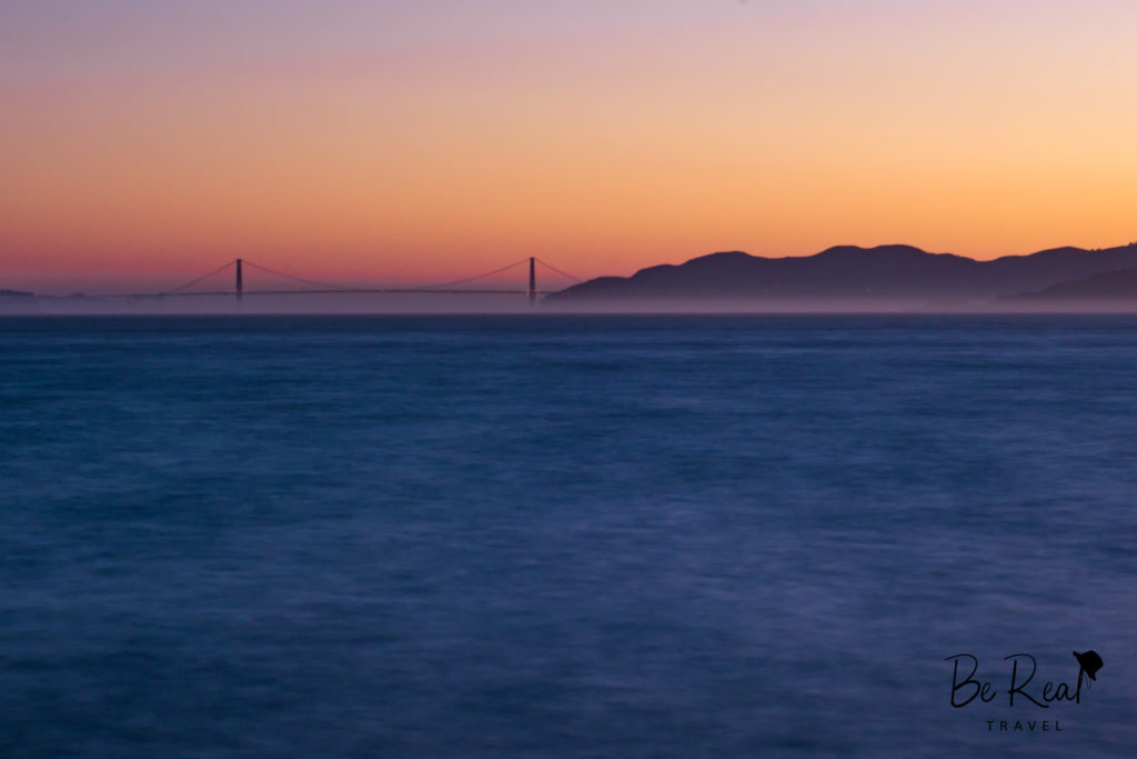 View of Golden Gate Bridge across the bay from Berkeley, California