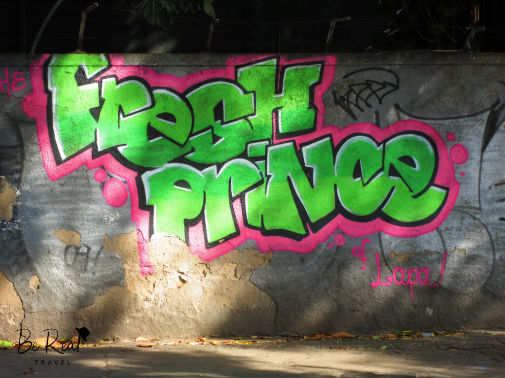 Graffiti depicts the Fresh Prince of Lapa